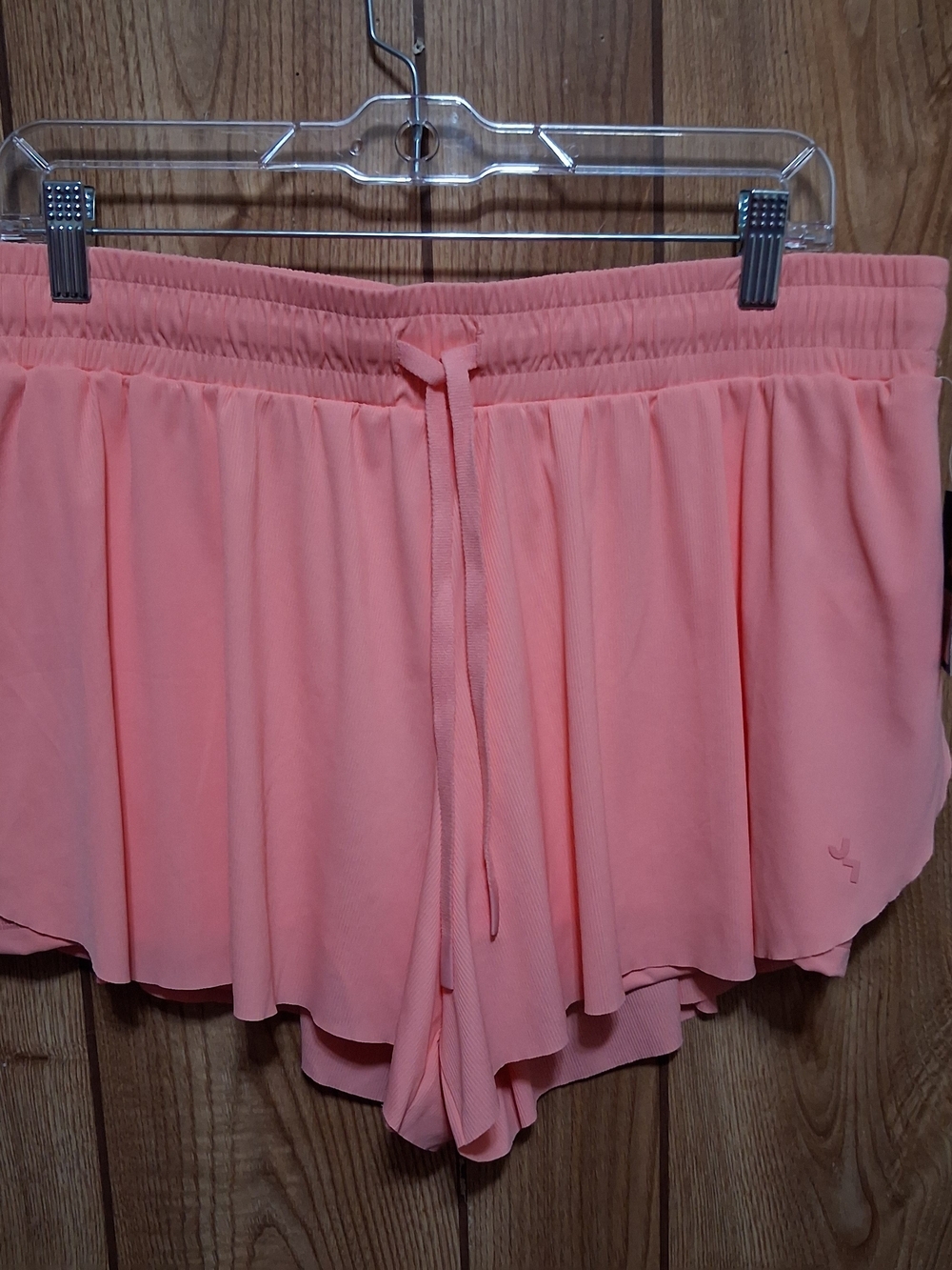 New Coral Pink Double Layer Shorts LG JoyLab Versatile Activewear Coquette